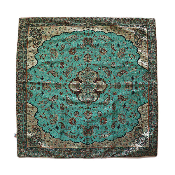 Luxurious Termeh Tablecloth from Yazd, Turquoise