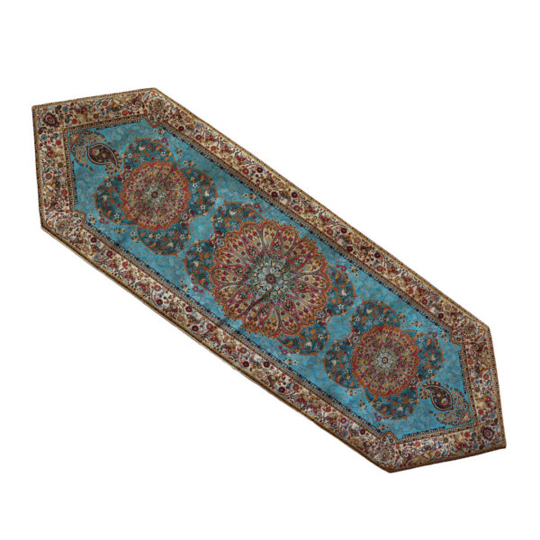 Termeh table runner 7 colors – density 360, 40% silk (Blue)